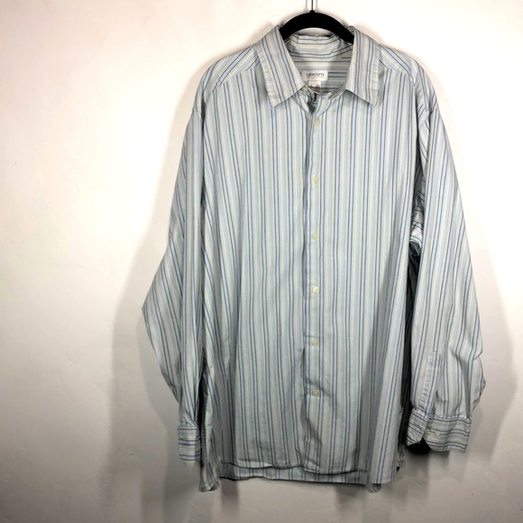 Concepts by Claiborne blue stripe button down dress shirt size 2XLT - Picture 1 of 10